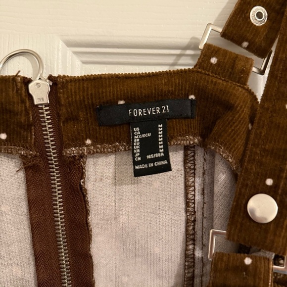 Forever 21 Polka Dot Print Corduroy Mini Dress Medium - Picture 4 of 7